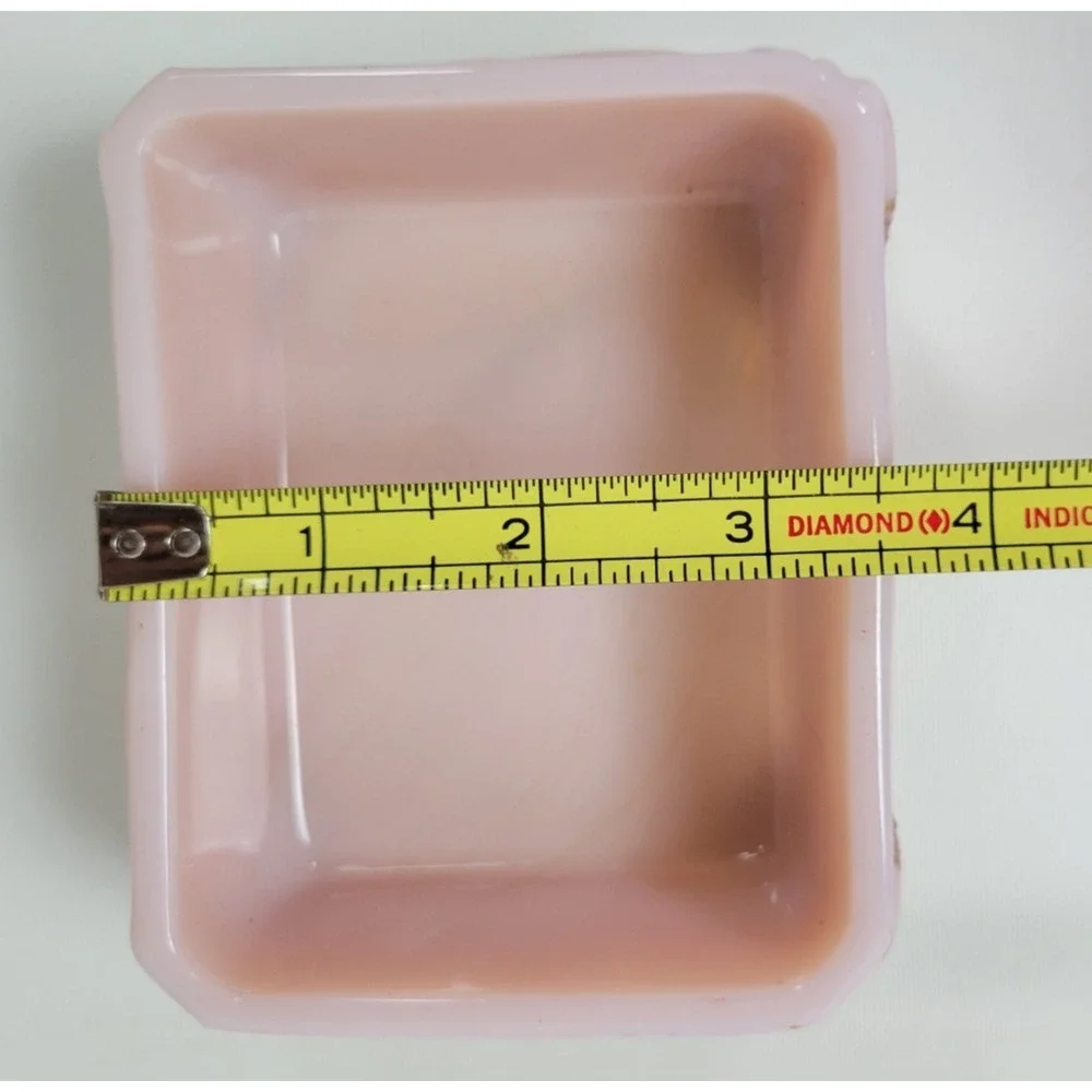 Vtg Cambridge Glass Crown Tuscan Trinket‎ Cigarette Box Seashell Pink Roses